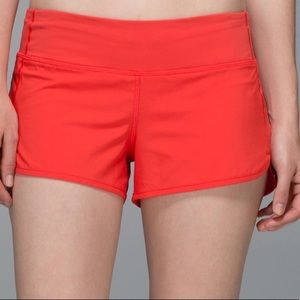 Red lululemon speed short